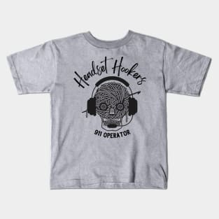 Headset Hookers for 911 Dispatcher Thin Gold Line Crochet Lover Kids T-Shirt